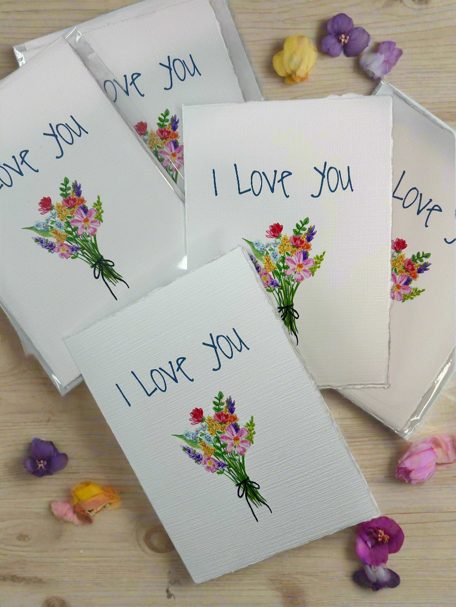 I Love You bouquet card