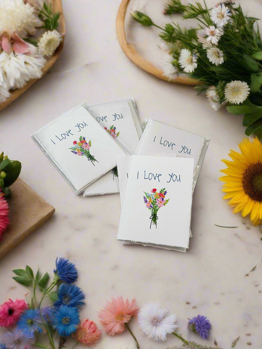 I Love You bouquet card
