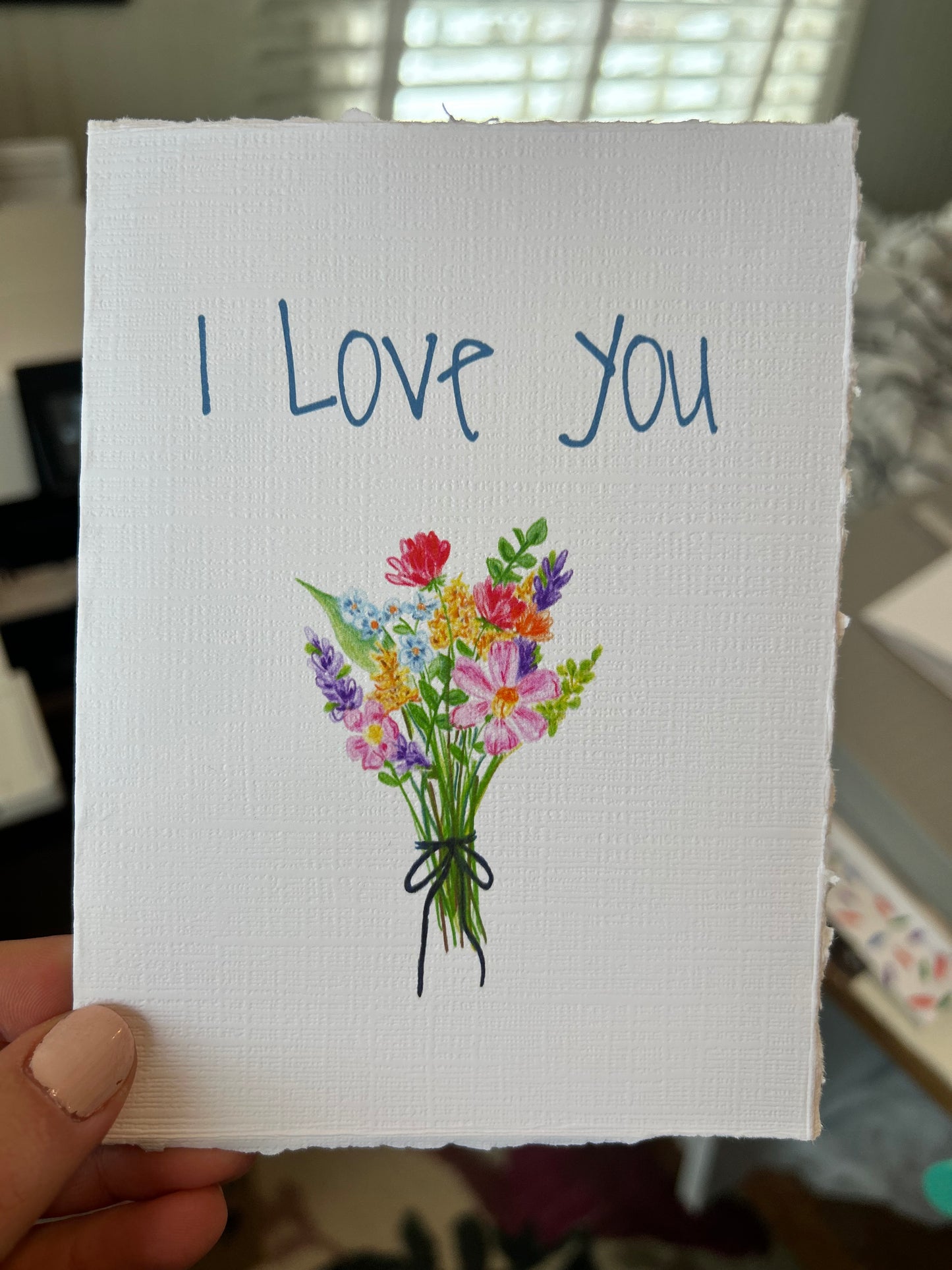 I Love You bouquet card