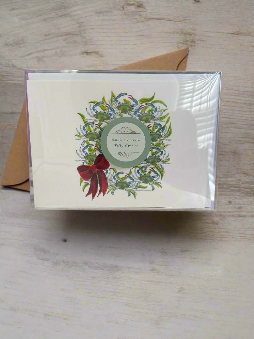 Blue Crab Christmas Tree Card