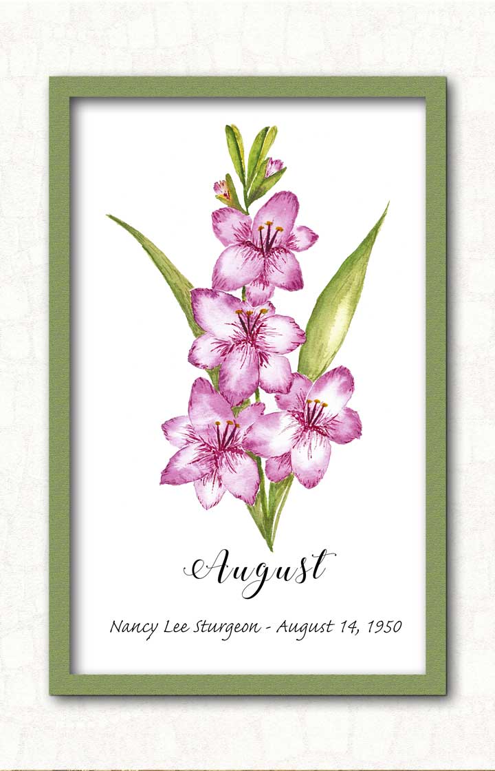 August Birth Month Floral