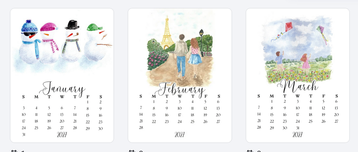 2027 Desk Calendar