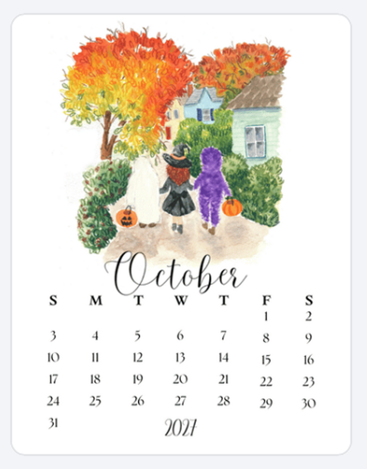 2027 Desk Calendar