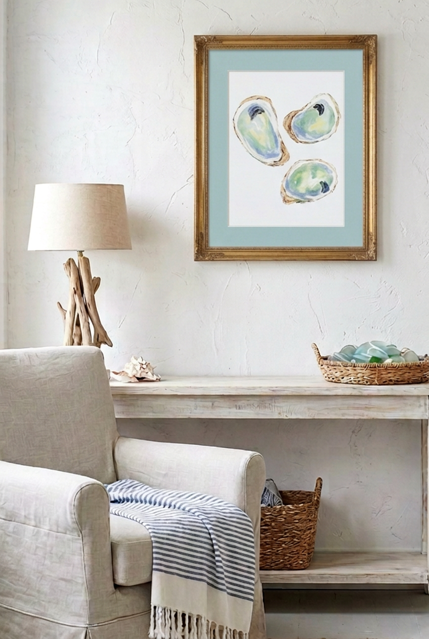 Oyster Trio Watercolor Print
