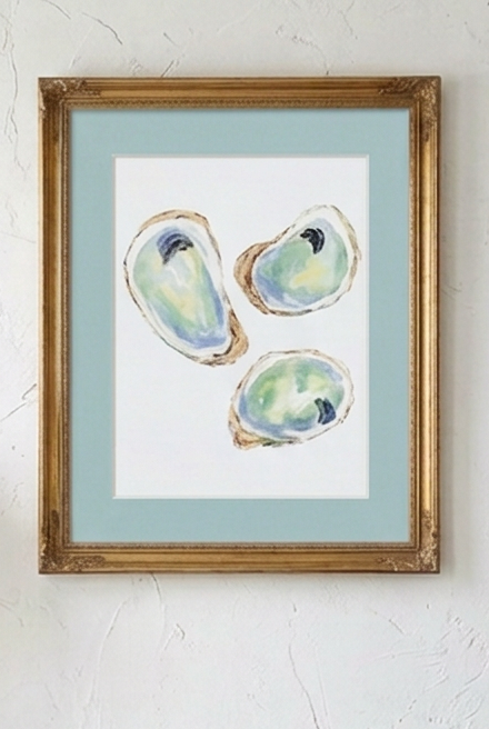 Oyster Trio Watercolor Print