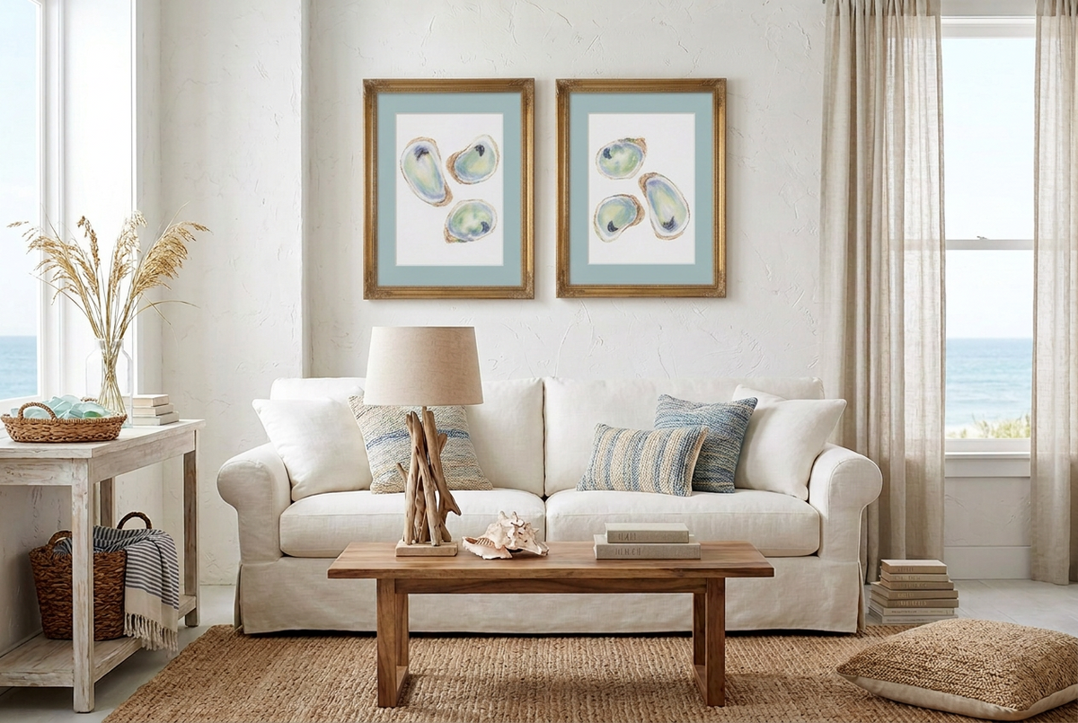 Oyster Trio Watercolor Print